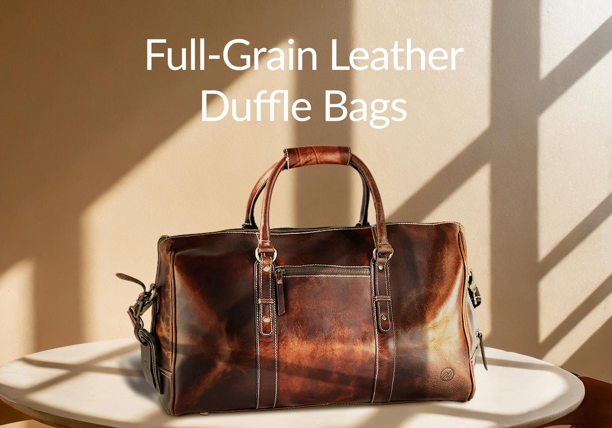 Premium Full-Grain Leather Shoe Duffel Bag