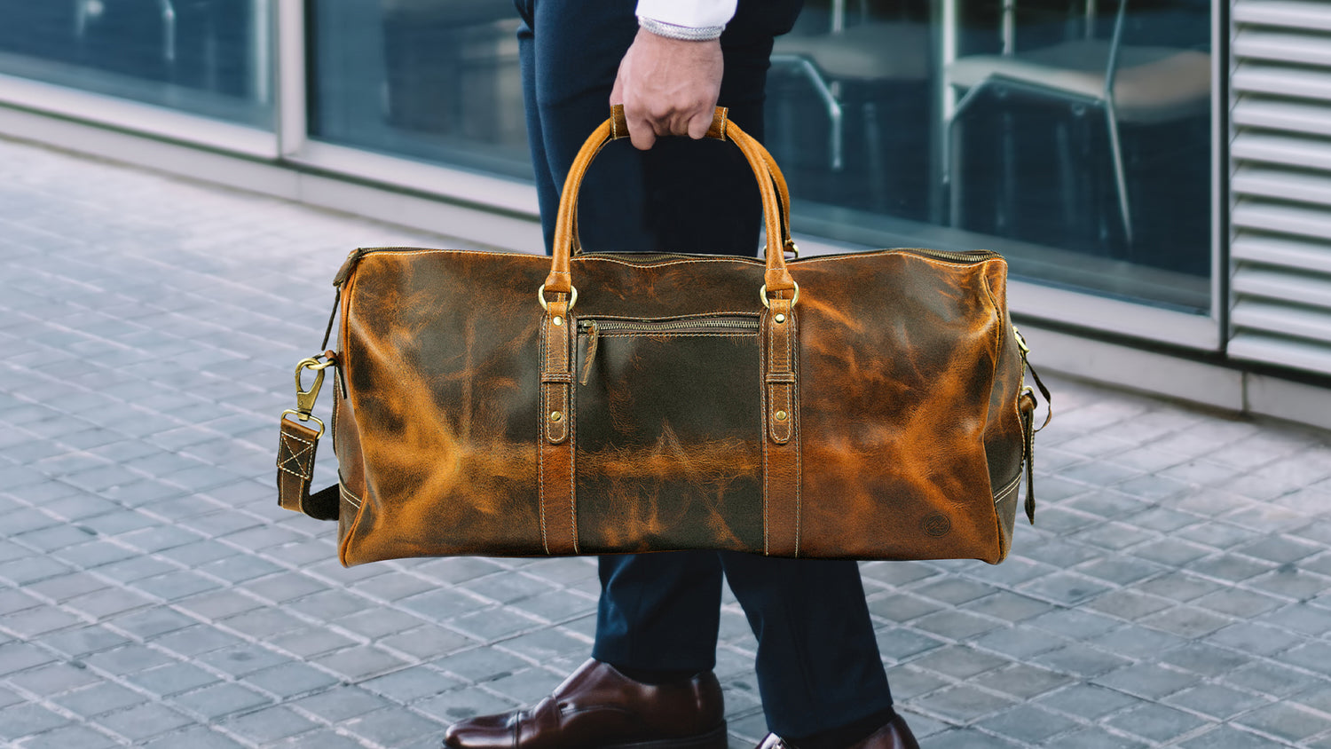 Leather Duffle Bag, Durable and Versatile Full-Grain